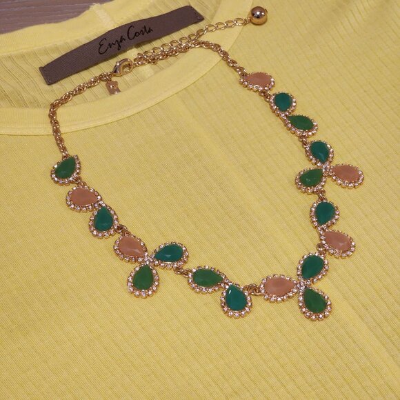 Brand New!! KATE SPADE New York: GumDrop| Green&Beige Stones|Crystals|Gold Metal - Picture 5 of 10